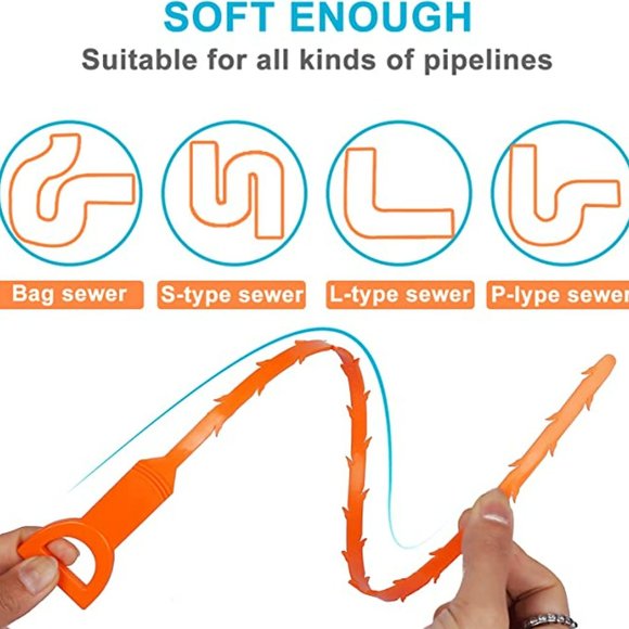 Kitchen Aussua 25 Inch Hair Drain Cleaner Tool 2 Inch Drain Clog